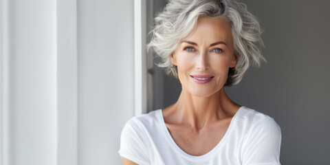 Portrait of happy mature model, woman