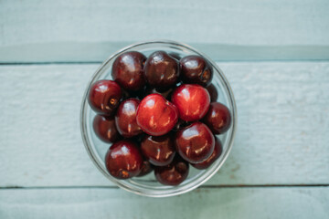 cherries in a glass