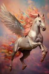 Naklejka premium Flying Horse Pegasus - Mythical Creature