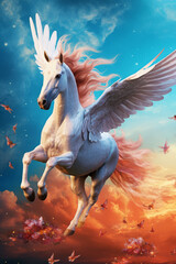 Obraz na płótnie Canvas Flying Horse Pegasus - Mythical Creature