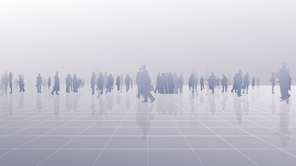 business person office silhouette town city concept CG background