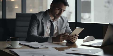 Businessman using mobile smartphone