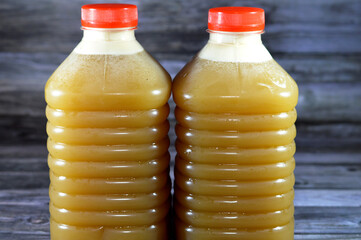 Sugarcane juice, the liquid extracted from pressed sugarcane. It is consumed as a beverage in...