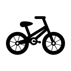 Fototapeta na wymiar Vector Black Bicycle Icon. Simple Minimalistic Vector Bike Icon. Cycling Sign, Bicycle Shape. Trendy Flat Bike Design Elements for Logo, Web, Social Media, UI, App. Side View