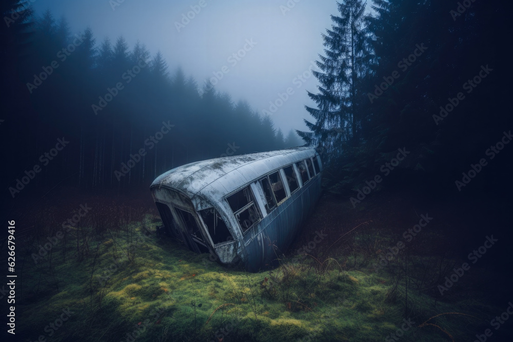 Poster airplane in the forest - generative ai