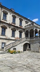 Old castle nearby Lvivstairs near the ancient palace. old castle Podgortsy, Lviv region, Ukraine.