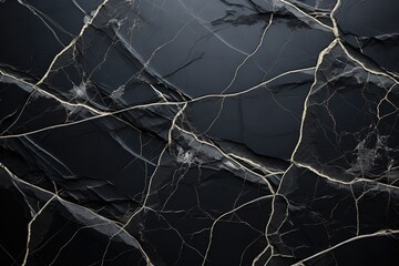 Tiles of Nero Marquina marble, distinguished by its black background and white veins