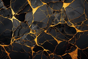 Geometric Portoro Gold marble tiles, known for their deep black background and golden veins