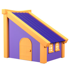 3D Stylized House. Object on a transparent background