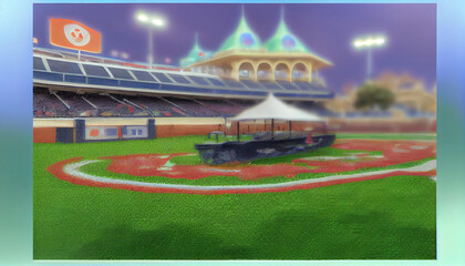 Obraz premium Generative AI stadium seats in stadium