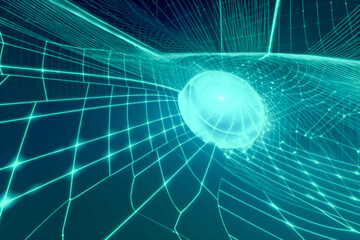 Obraz premium A beautiful spider web - Generative AI