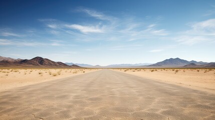 Empty Desert Road horizontal With Copy Space