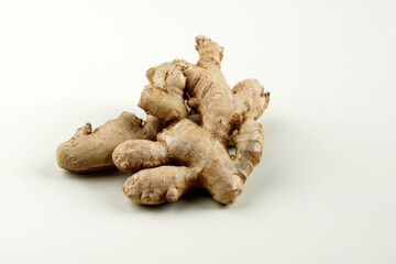 Jahe Ginger Root Isolated on Cream Background