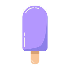 Summer bright purple ice cream on a stick