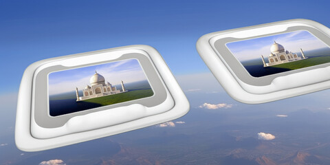 Fototapeta premium Airplane Transportation and industrial concept - Generative AI