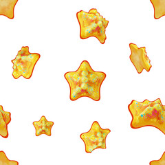 Naklejka premium seamless tile pattern of cartoon starfish 3D model render