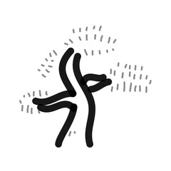 Bonsai tree line art doodle