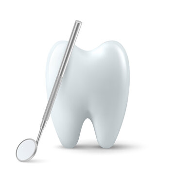 recommend clip art: Vector 3d Realistic Dental Inspection Mirror for Teeth with Tooth Icon Closeup Isolated on White Background. Medical Dentist Tool. Design Template, Clipart. Dental Health Concept