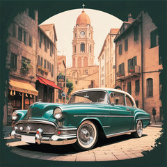 Classic Vintage old car vector