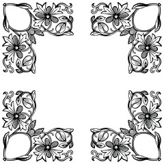 Illustration of floral frame design with copy space on a white background