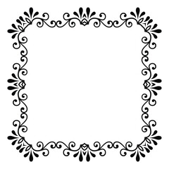Oriental vector frame with arabesques and floral elements