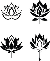 Lotus Flower icon logo set