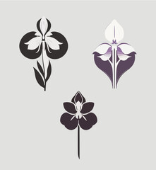 Orchid Flower logo icon set