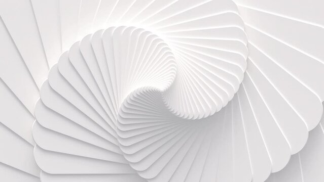 Moving of the shrinking concentric triangles over the surface. Bright, milky radio wave abstract motion background. Seamless loop.