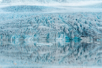 Glacier reflection, Iceland. Glacier reflected in glacial lagoon water.