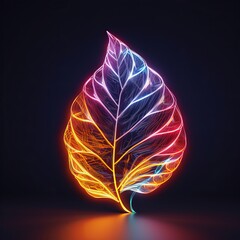Leaf glowing, technology concept. Green Energy.