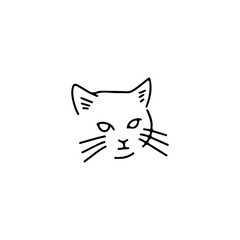 vector illustration of cute cat face