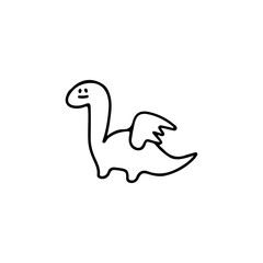 cute dino doodle illustration vector