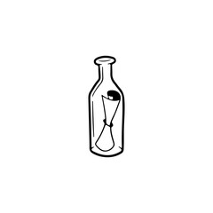 vector illustration of a bottle filled with a letter