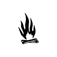 bonfire concept silhouette vector illustration