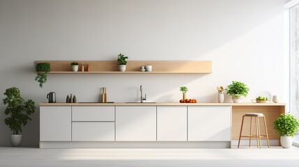 kitchen room interior design, AI generated image