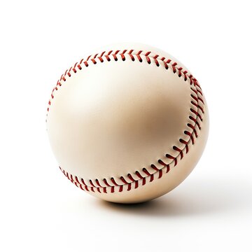 One Baseball ball sport on white background, AI generated image