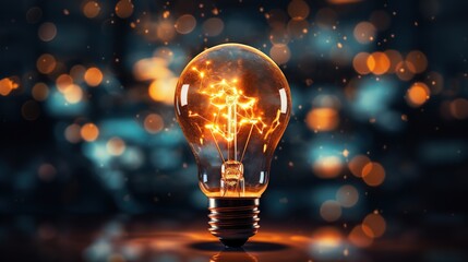 Light bulb blur background, AI generated image