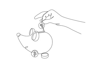 Continuous one line drawing investment and stock concept. Single line draw design vector graphic illustration.