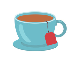 Tea in cup or mug vector concept