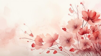 Elegant flower with watercolor style for background and invitation wedding card, AI generated image