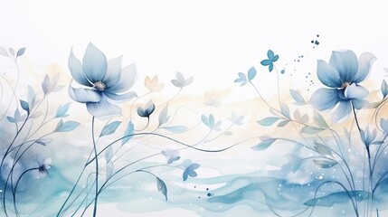 Elegant flower with watercolor style for background and invitation wedding card, AI generated image