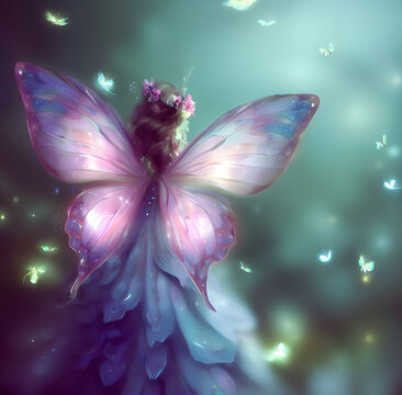 butterfly purple fairy generative ai
