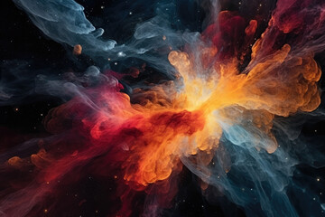 Colorful Cosmic Explosion in Space, Generative AI