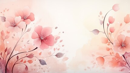 Fototapeta na wymiar Elegant flower with watercolor style for background and invitation wedding card, AI generated image