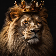Lion, Lion with king crown, lion king, lion king, real lion, royal lion
