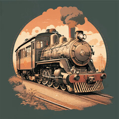 Locomotive Train round design vector © Tri Endah Wanito