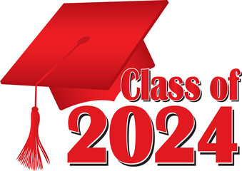 graduationcapclassof2024red