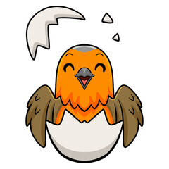 Obraz premium Cute bird cartoon inside from egg