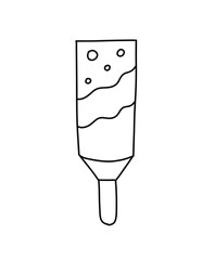 Ice Cream Coloring Page for Kids Cartoon Illustration