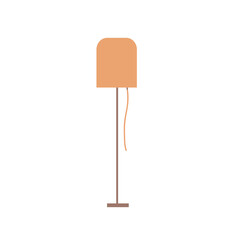 Standing lamp illustration design template elements, floor lamp in flat design style, home decor vector